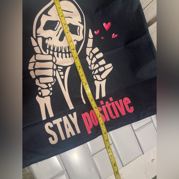 Black Graphic Pillow Cover with Skeleton Design - Picture 4 of 4